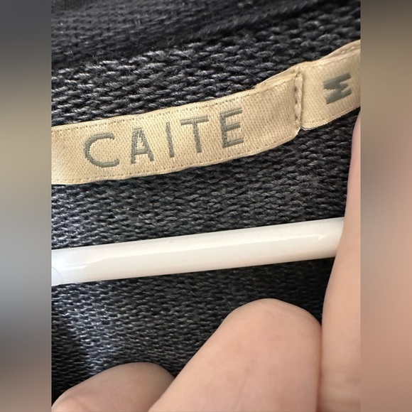 Caite Anthropologie Floral Embroidered Black Three Button Coat - Picture 10 of 12